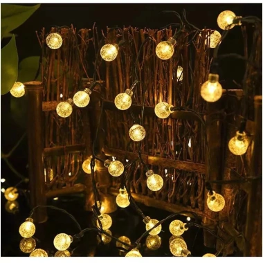 Dây đèn LED trang trí năng lượng mặt trời ONR – Quả cầu bi bọt, chống nước, 20‑50‑100 bóng, giá chỉ 113k