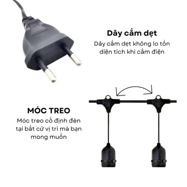 Dây đèn LED trang trí ngoài trời chống nước 5-20m - Decor quán ăn, cà phê, trà sữa, sân vườn, giảm giá 59k 3