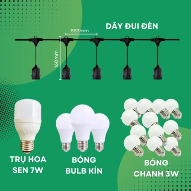 Dây đèn LED trang trí ngoài trời chống nước 5-20m - Decor quán ăn, cà phê, trà sữa, sân vườn, giảm giá 59k 4