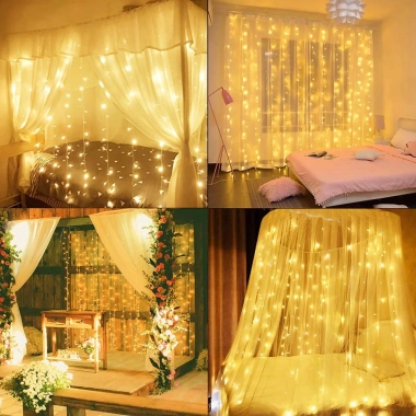 Dây Đèn LED Treo Rèm Cửa 3mx3m - Điều Khiển Từ Xa 13 Phím, Giá 62.699 VND 4 Dây Đèn LED Treo Rèm Cửa 3mx3m - Điều Khiển Từ Xa 13 Phím, Giá 62.699 VND 4
