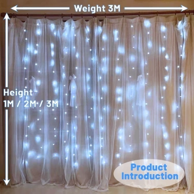Dây Đèn LED Treo Rèm Cửa 3mx3m - Điều Khiển Từ Xa 13 Phím, Giá 62.699 VND 6 Dây Đèn LED Treo Rèm Cửa 3mx3m - Điều Khiển Từ Xa 13 Phím, Giá 62.699 VND 6