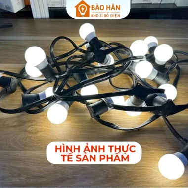 Dây đèn ngoài trời 5m-10m chống nước, trang trí cà phê, Noel Tết - 99.000 VND