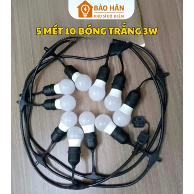 Dây đèn ngoài trời 5m-10m chống nước, trang trí cà phê, Noel Tết - 99.000 VND