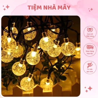 Dây Đèn Trang Trí Bóng Trứng 10m Đèn Bi Bọt Chống Nước Ánh Sáng Giá 19.999₫