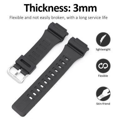 Dây Đeo Cao Su 18mm YIFILM Thay Thế Đồng Hồ Casio W‑S200H 215 216H 5.208 SGW‑300H 400H - Giá chỉ 79.550₫ 6