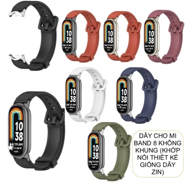 Dây Đeo Cao Su Mi Band 10-3 Mặt Kim Loại, Khung Thép Không Gỉ, Mềm Hơn Dây Z, CHÍNH HÃNG