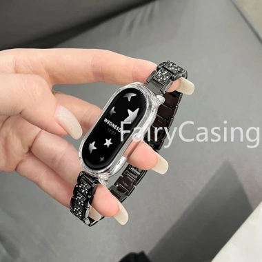 Dây đeo cổ tay 12mm kim loại không gỉ cho Xiaomi Mi Band 10/9/8/7/6/5/4/3 NFC - Vòng kim cương sang trọng 9 Dây đeo cổ tay 12mm kim loại không gỉ cho Xiaomi Mi Band 10/9/8/7/6/5/4/3 NFC - Vòng kim cương sang trọng 9