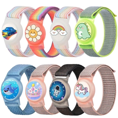 Dây đeo cổ tay AirTag chống nước cho trẻ, vòng nylon co giãn có giá đỡ, vỏ bảo vệ GPS Tracker - 29.333đ