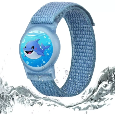 Dây đeo cổ tay AirTag chống nước cho trẻ, vòng nylon co giãn có giá đỡ, vỏ bảo vệ GPS Tracker - 29.333đ