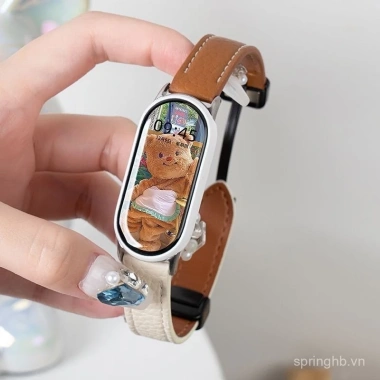 Dây đeo da thật cao cấp cho Xiaomi Mi Band 10NFC - Eo nhỏ, nam nữ, giảm giá 8