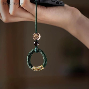 Dây Đeo Điện Thoại Cổ Tay Phong Cách Trung Hoa, Móc Khóa Ngón Tay Họa Tiết Đám Mây