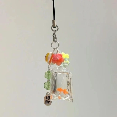 Dây đeo điện thoại SEIZ6O cá vàng may mắn DIY chống mất, thiết kế hoa cho cô gái - Giá 46.200₫ 6