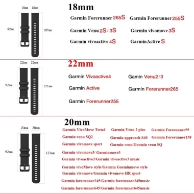 Dây đeo đồng hồ silicon 18-22mm cho Garmin Venu 3, Vivoactive 3/4, Forerunner 245 - Giá ưu đãi 80.214₫ 2 Dây đeo đồng hồ silicon 18-22mm cho Garmin Venu 3, Vivoactive 3/4, Forerunner 245 - Giá ưu đãi 80.214₫ 2