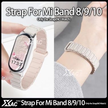 Dây đeo gốm cho Xiaomi Mi Smart Band 8‑10, có thể giặt, thể thao, phù hợp nữ, giảm giá