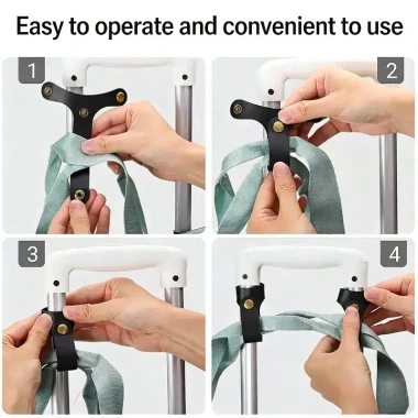Dây đeo hành lý da chắc chắn - Khóa da, móc da, giữ túi cố định, ngăn trượt, ngăn giảm cân 6
