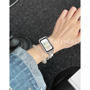 Dây đeo hạt hồng trắng cho Huawei Band Fit 3/4/4Pro & Honor Band 6/7/8/9 - Vòng tay thời trang, giảm giá 126.500₫