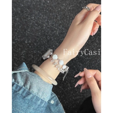 Dây đeo hạt hồng trắng cho Huawei Band Fit 3/4/4Pro & Honor Band 6/7/8/9 - Vòng tay thời trang, giảm giá 126.500₫