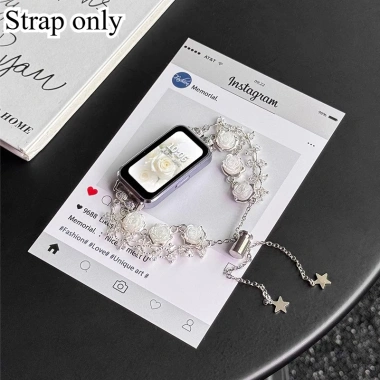 Dây đeo hạt hồng trắng cho Huawei Band Fit 3/4/4Pro & Honor Band 6/7/8/9 - Vòng tay thời trang, giảm giá 126.500₫
