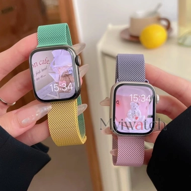 Dây đeo kim loại Gradient cho iWatch 38-46mm, phù hợp mọi series 11-2, giảm giá 21%