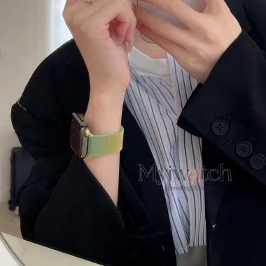 Dây đeo kim loại Gradient cho iWatch 38-46mm, phù hợp mọi series 11-2, giảm giá 21%