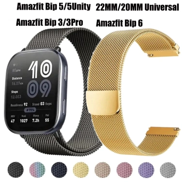 Dây đeo kim loại không gỉ, từ tính, thay thế cho Amazfit Bip 6, Bip 5, Bip 3, 3Pro - 22mm/20mm, giá chỉ 66.335₫
