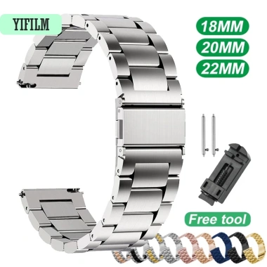 Dây Đeo Kim Loại Không Gỉ YIFILM 18-22mm Dành Cho Đồng Hồ Thông Minh Samsung Huawei Fossil - Giá Ưu Đãi 90.981₫