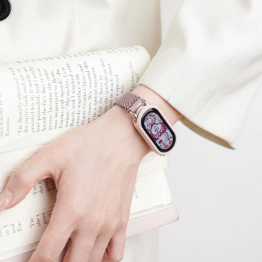 Dây đeo kim loại Milanese không gỉ cho Xiaomi Mi Band 10/9/8 NFC – bền bì 5