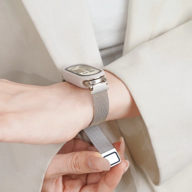 Dây đeo kim loại Milanese không gỉ cho Xiaomi Mi Band 10/9/8 NFC – bền bì 7