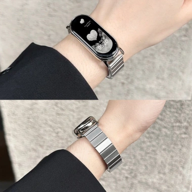 Dây đeo kim loại NFC cho Xiaomi Mi Band 9/8 Khóa một hạt nam nữ chỉ 100.000₫