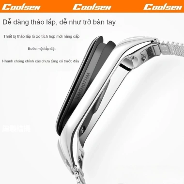 Dây đeo kim loại thép không gỉ, khóa từ tính cho Mi Band 10/9/8/7/6/5/4/3 – chỉ 135.000 VNĐ 2