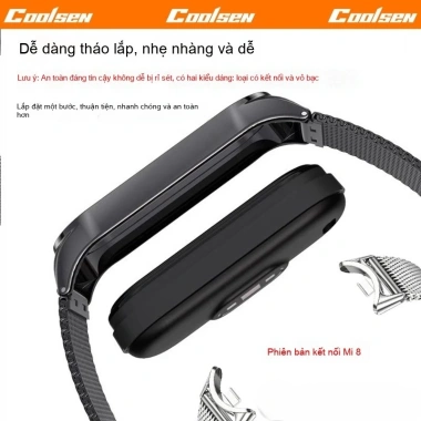 Dây đeo kim loại thép không gỉ, khóa từ tính cho Mi Band 10/9/8/7/6/5/4/3 – chỉ 135.000 VNĐ 4