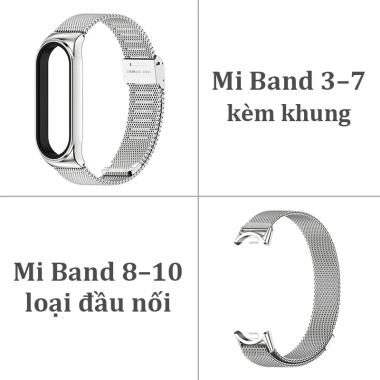 Dây đeo kim loại thép không gỉ, khóa từ tính cho Mi Band 10/9/8/7/6/5/4/3 – chỉ 135.000 VNĐ 10