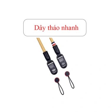 Dây đeo máy ảnh cổ Nylon bện tròn, đầu tháo nhanh - Giá 150.000 VND (Giảm từ 190.500 VND)