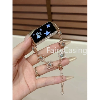 Dây đeo pha lê sang trọng, điều chỉnh được cho Huawei Band 10/9/8/7/6 & Honor 9/7/6 - Đồ trang sức nữ