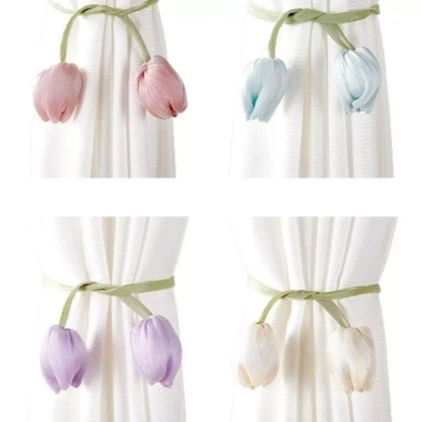 Dây đeo rèm hoa Tulip YITAQI - Điều chỉnh thời trang, khóa rèm đẹp cho phòng khách