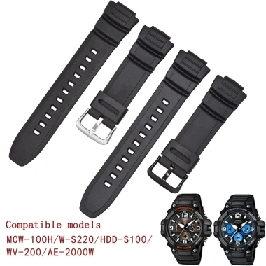 Dây đeo silicon Casio MCW-100H/110H/W-S220/HDD-S100/WV-200/AE-2.000/2.100 - Siêu bền, giá ưu đãi 72.582 VND