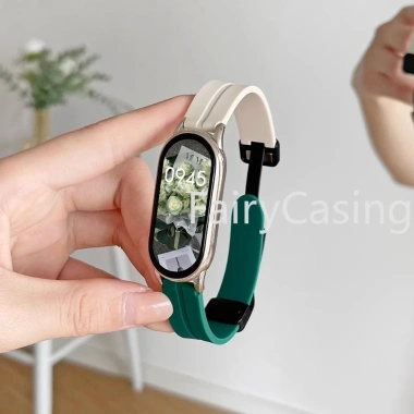 Dây đeo silicon cho Xiaomi Mi Band 10/9/8 Vòng đeo tay khóa từ tính thay thế thời trang, chỉ 91.300₫ 9