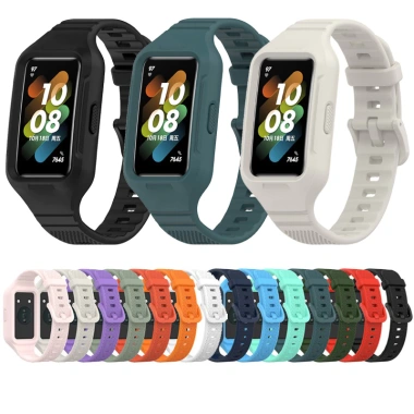 Dây Đeo Silicon Huawei & Honor Band 10‑9‑8‑7‑6, 6 Pro – Chất lượng cao, thể thao, Ốp full cover