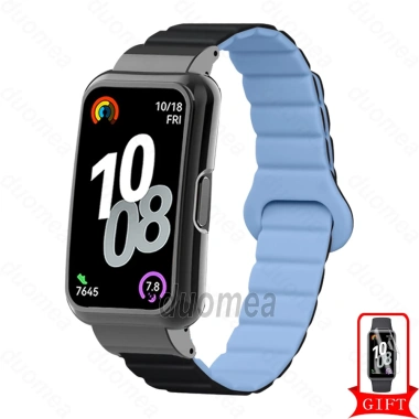 Dây đeo silicon khung kim loại từ tính cho Huawei Band 10/9/8/7/6 & Honor Band 9/7/6 - Giá 158.389 VND