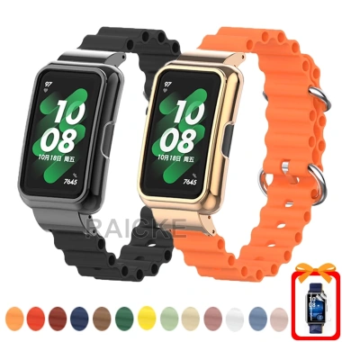 Dây đeo silicon mềm, có vỏ bảo vệ, tương thích Huawei Band 10/9/8/7/6, Honor Band 7/6 - Giá ưu đãi 121.063 VND