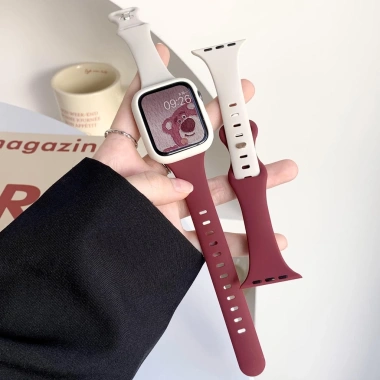 Dây đeo silicon mỏng hai màu cho Apple Watch 46mm Ultra – Đa size, giá chỉ 34.605₫