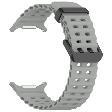 Dây đeo silicon thể thao không khoảng cách, cổ cong, vòng tay mềm, đầu nối nhanh cho Samsung Galaxy Watch 7 Ultra 47mm 4