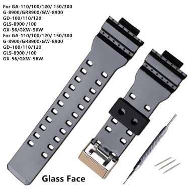 Dây đeo silicone cao su YIFILM 16mm đen - Thay thế chống nước cho Casio G‑Shock GA110, GA100, GX56 3