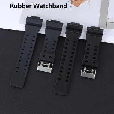Dây đeo silicone cao su YIFILM 16mm đen - Thay thế chống nước cho Casio G‑Shock GA110, GA100, GX56 4