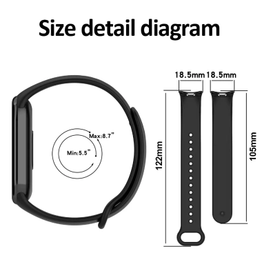 Dây đeo silicone NFC cho Xiaomi Mi Band 8/9/10 - Thể thao, chống nước, mềm mại, giá chỉ 44.220₫