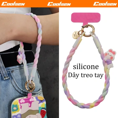 Dây đeo tay silicone dễ thương: chống trượt, chống rơi, dây ngắn treo điện thoại, giá ưu đãi 56.800₫