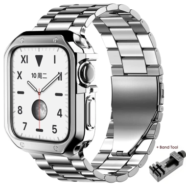 Dây Đeo Thép Không Gỉ 2 trong 1 cho Apple Watch, Tương thích 44-49mm, Giá 99.000đ