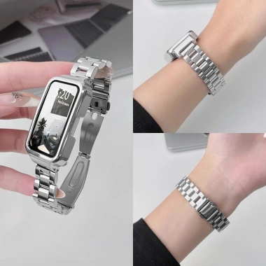 Dây đeo thép không gỉ cho Huawei Band 10-9-8-7-6 & Honor Band 7-6 - Vòng kim loại sang trọng