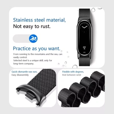 Dây đeo thép không gỉ cho Xiaomi Smart Band 10 9 8 Ceramic Edition, giá 71.500 VND