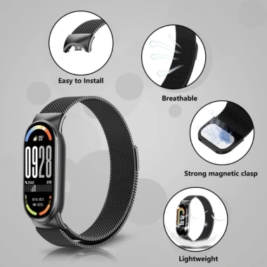 Day deo tu tinh thep khong gi Mi Band 9 va Mi Band 10 NFC Phu kien thoi trang